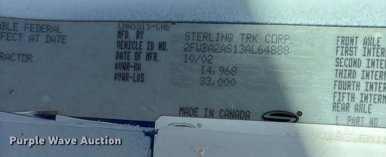 image for item DW7265 2003 Sterling reel truck