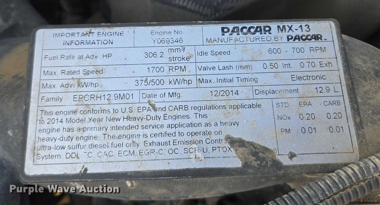 image for item EB1149 2016 Peterbilt 567 semi truck