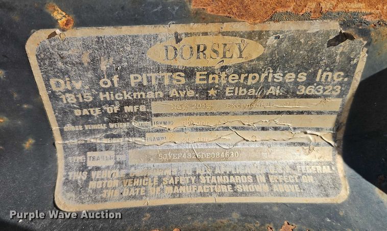 image for item EB8453 2013 Dorsey extendable flatbed trailer