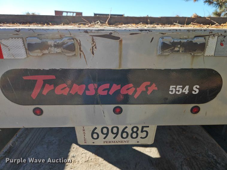image for item EB8454 2017 Transcraft extendable flatbed trailer