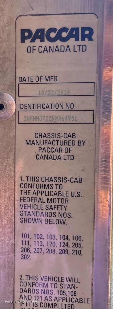 image for item EC3900 2015 Kenworth T370 truck cab and chassis