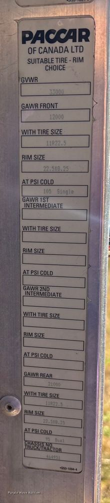 image for item EC3900 2015 Kenworth T370 truck cab and chassis