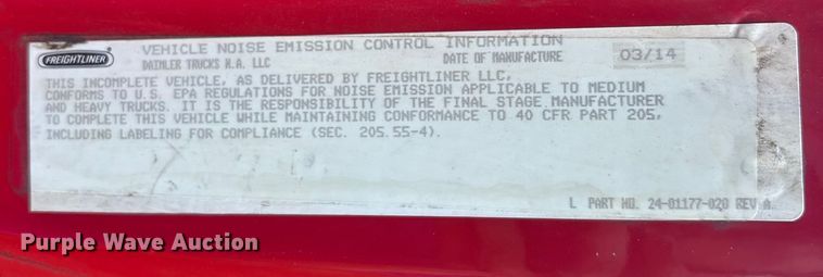 image for item EC3901 2015 Freightliner M2 truck cab and chassis