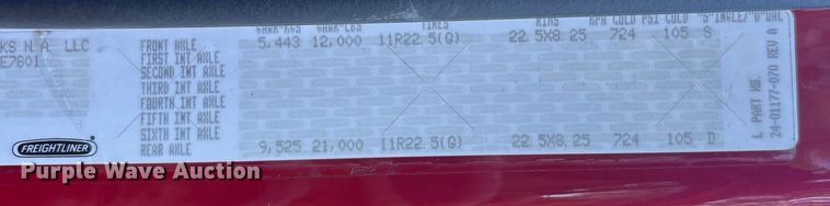 image for item EC3901 2015 Freightliner M2 truck cab and chassis