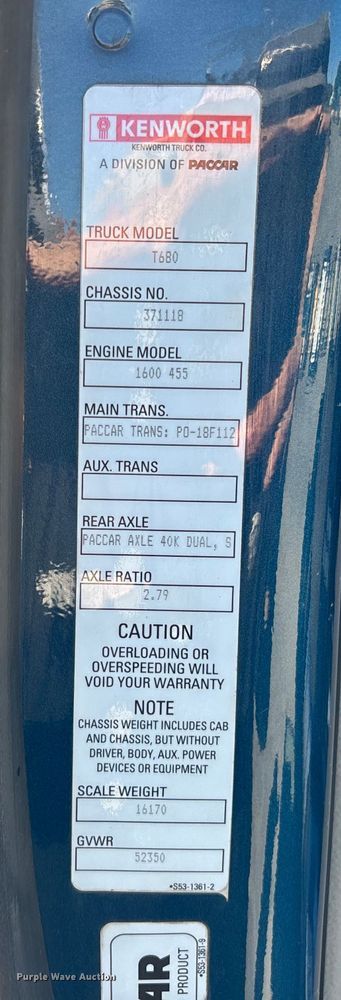 image for item EC3912 2019 Kenworth T680 semi truck