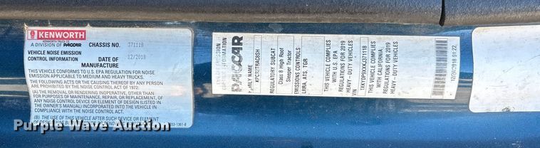 image for item EC3912 2019 Kenworth T680 semi truck