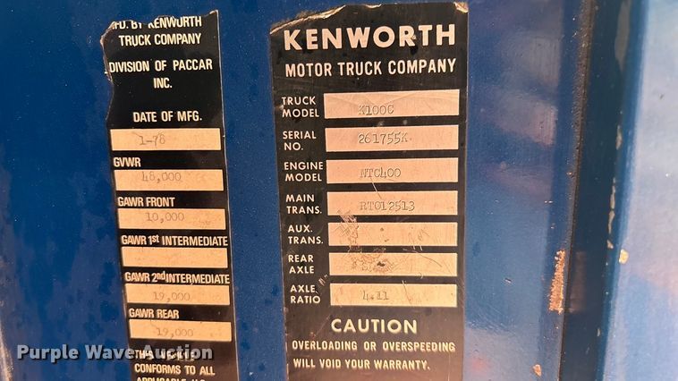 image for item ED2269 1978 Kenworth K100C semi truck