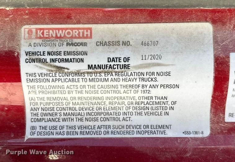 image for item ED2317 2021 Kenworth T680 semi truck
