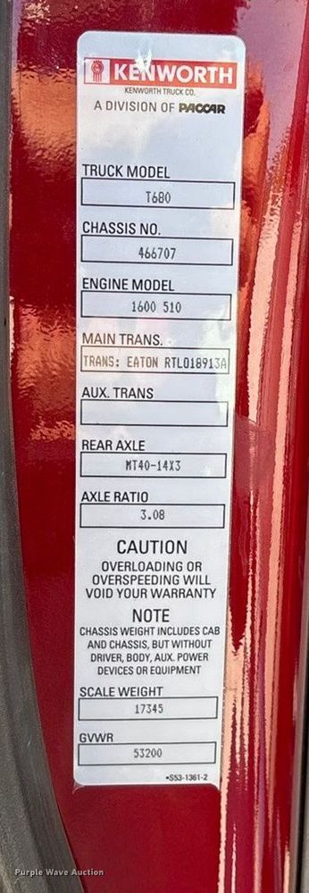 image for item ED2317 2021 Kenworth T680 semi truck