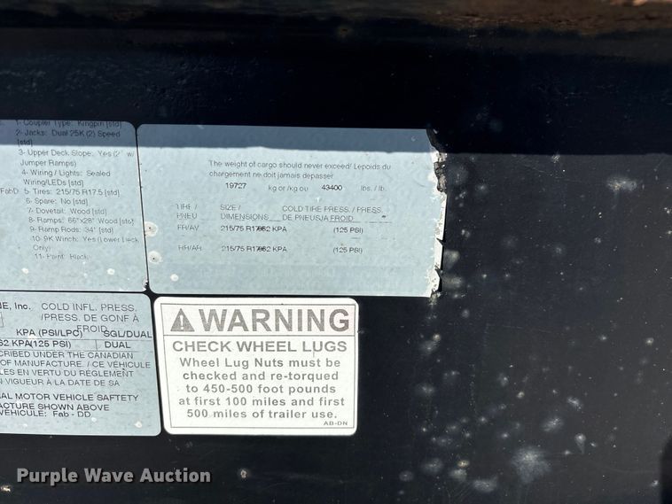 image for item ED2336 2014 Kaufman drop deck equipment trailer