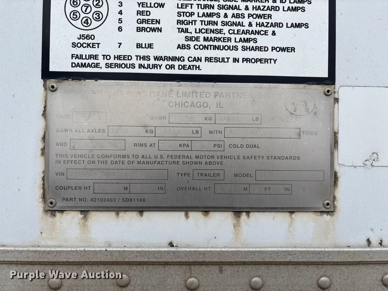 image for item ED2370 2006 Great Dane dry van trailer