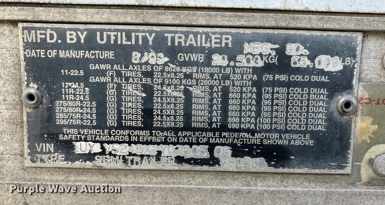 image for item ED2374 2000 Utility dry van trailer