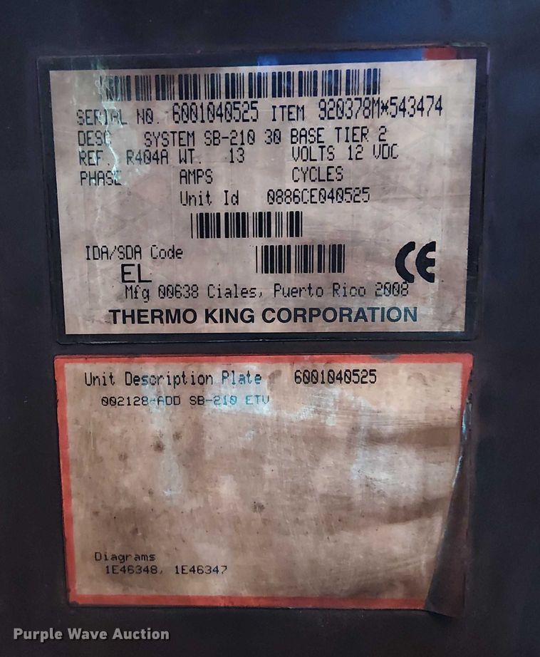 image for item EE1379 2009 Utility Trailer Manufacturer refrigerated van trailer