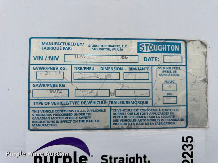 image for item EF2235 2014 Stoughton dry van trailer