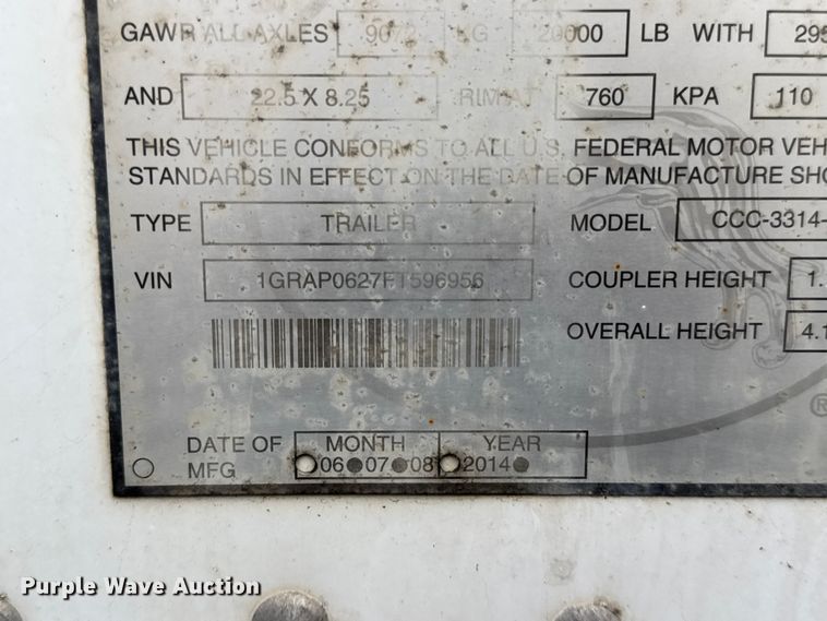 image for item EF2236 2015 Great Dane dry van trailer