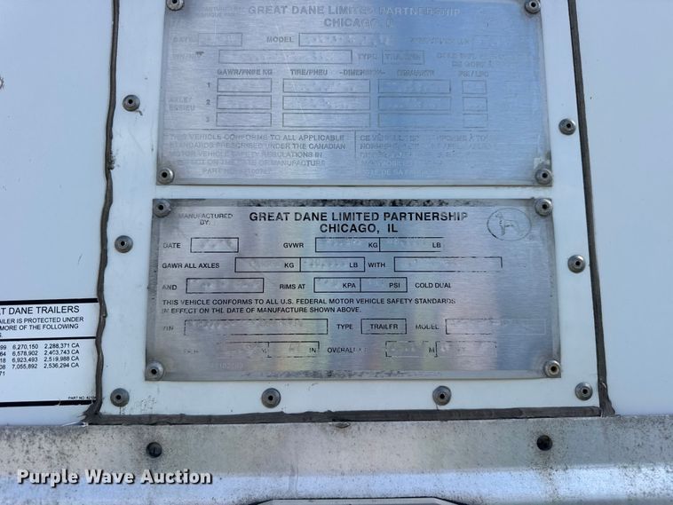 image for item EF2272 2015 Great Dane CSE-1314-02048 dry van trailer