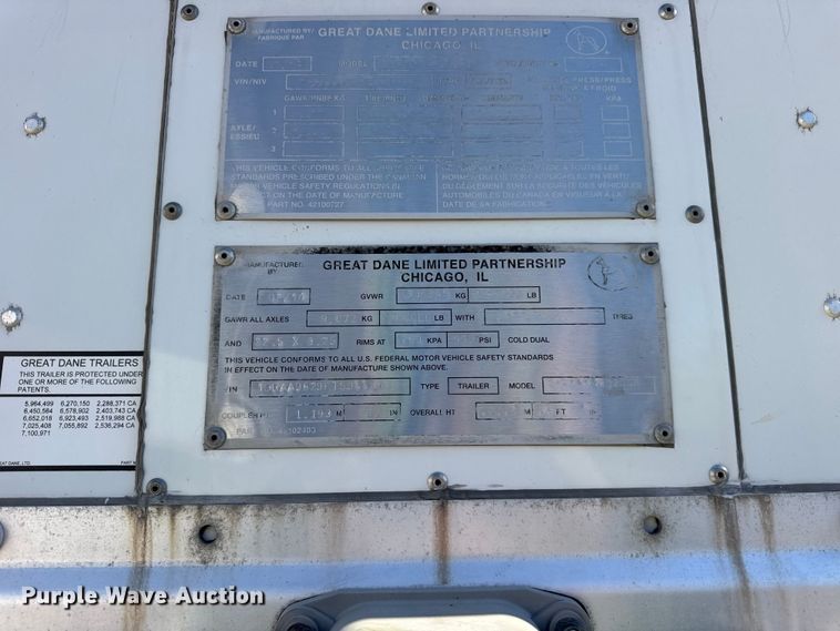 image for item EF2273 2015 Great Dane CSE-1314-02048 dry van trailer