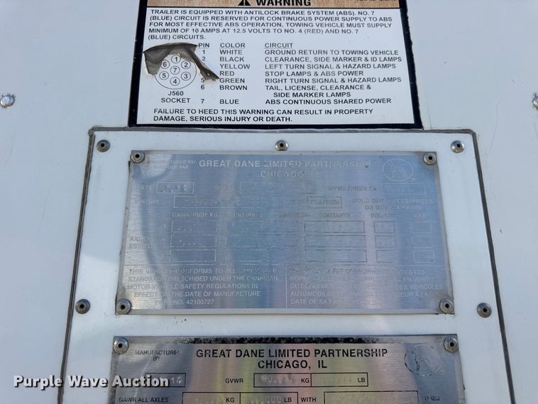 image for item EF2273 2015 Great Dane CSE-1314-02048 dry van trailer