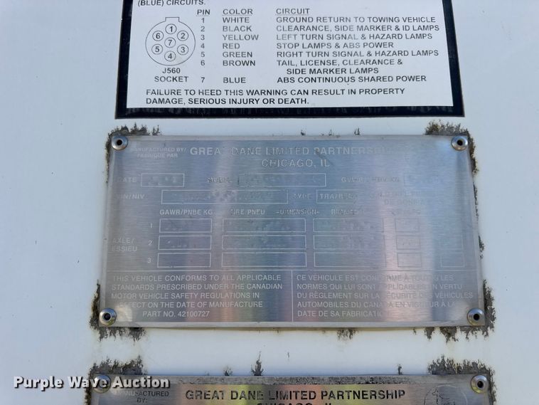 image for item EF2274 2015 Great Dane CSE-1314-02048 dry van trailer