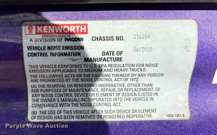 image for item EF6183 2019 Kenworth T680 semi truck