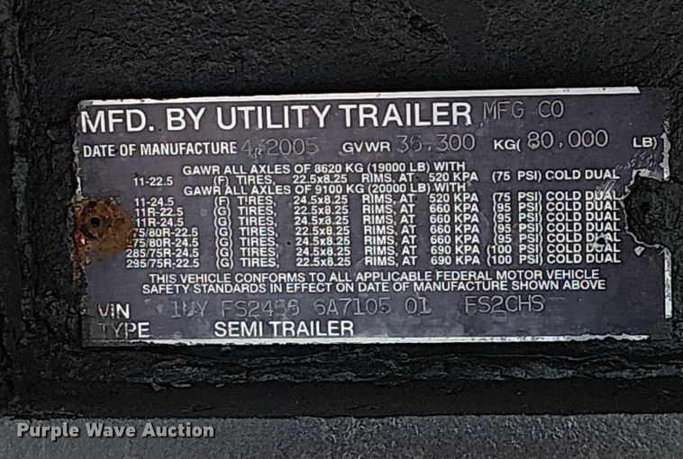 image for item EG1710 2006 Utility FS2CHS flatbed trailer