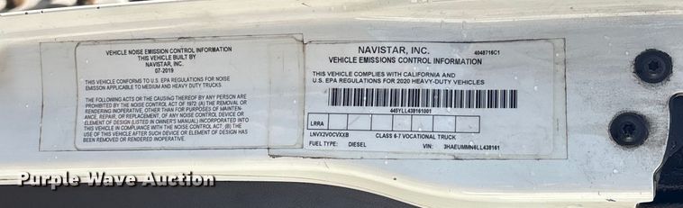 image for item EG8276 2020 International MV607 water truck