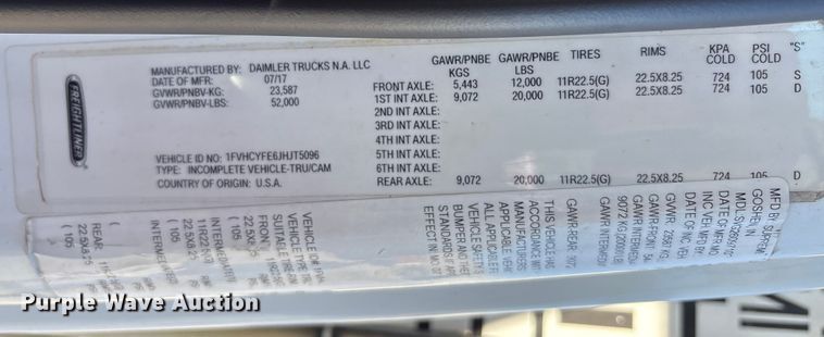 image for item EM6137 2018 Freightliner Business Class M2 refrigerated truck