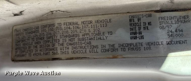 image for item EM6138 1998 Freightliner FL80 refrigerated truck