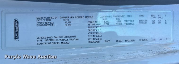 image for item EM6140 2020 Freightliner Business Class M2 refrigerated truck