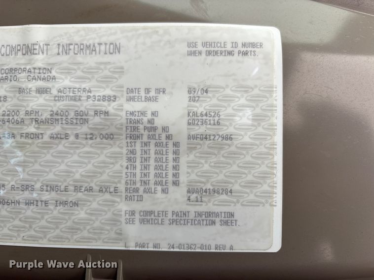 image for item EM6159 2005 Sterling Acterra propane delivery truck