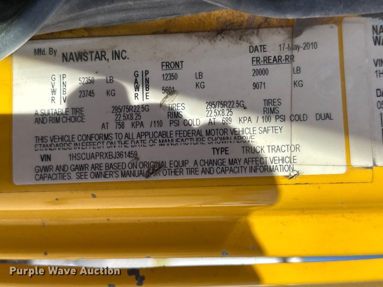 image for item EM8457 2011 International  ProStar Premium semi truck