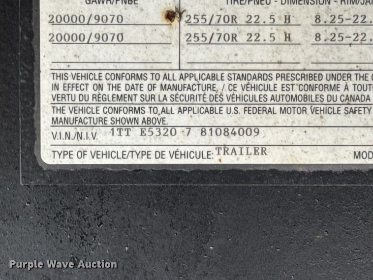 image for item EN0674 2008 Transcraft DTL-2100 RS2 drop deck trailer