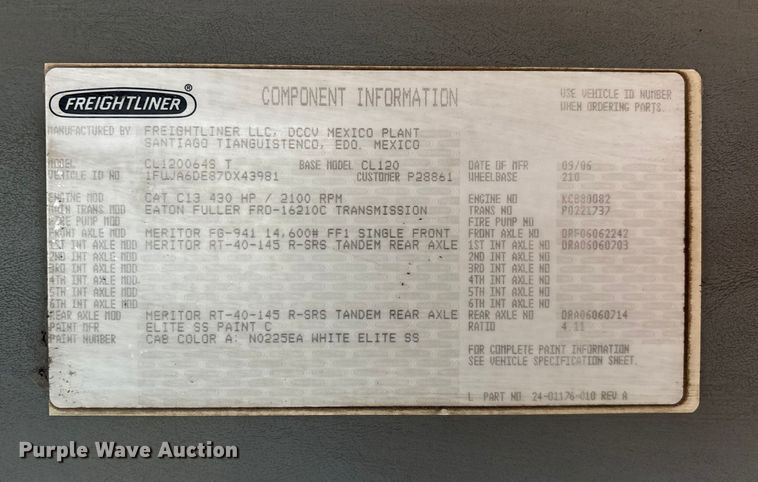 image for item EN5743 2007 Freightliner Columbia semi truck