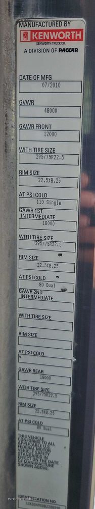 image for item EO4754 2011 Kenworth T800 semi truck