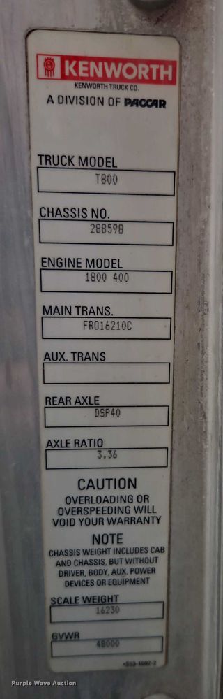 image for item EO4754 2011 Kenworth T800 semi truck