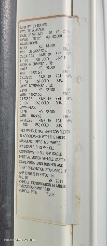 image for item EO4794 2011 Mack GU713 dump truck