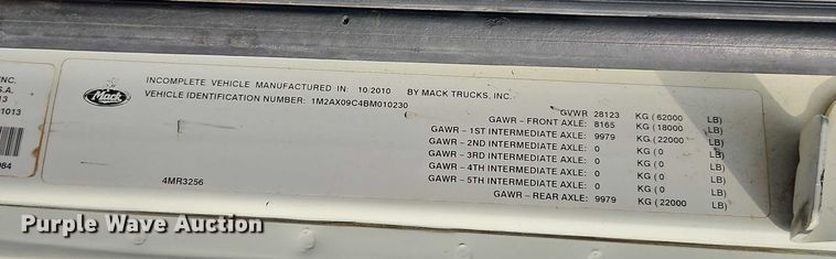 image for item EO4794 2011 Mack GU713 dump truck