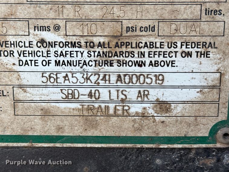 image for item EP0892 2020 Armor Lite SBD-40 LTS AR bottom dump trailer