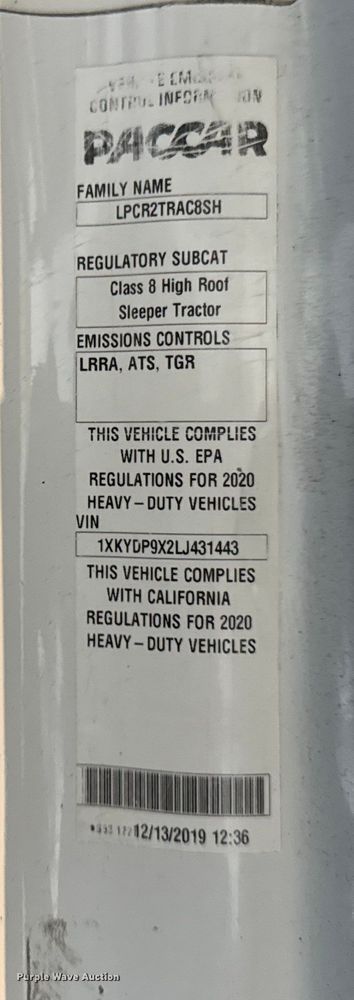 image for item ER0204 2020 Kenworth T680 semi truck