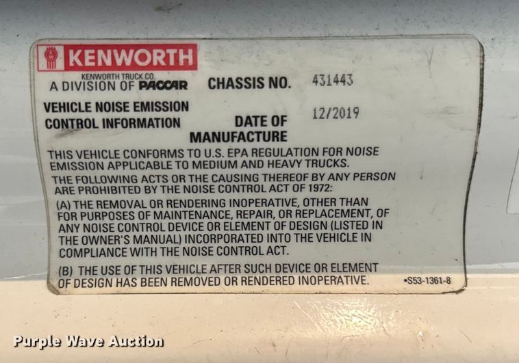 image for item ER0204 2020 Kenworth T680 semi truck