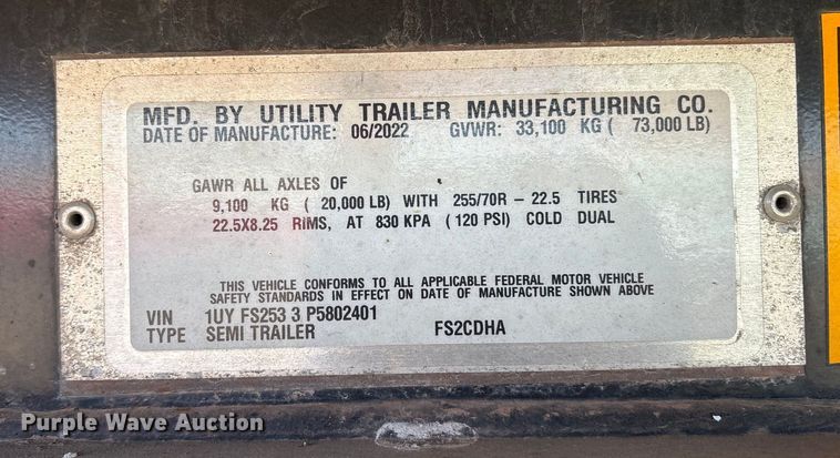 image for item ER1085 2023 Utility FS2CDHA drop deck trailer