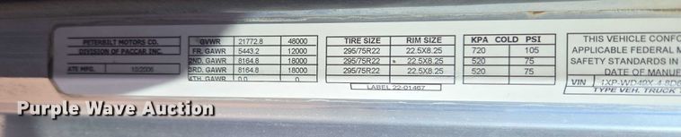 image for item ET5251 2008 Peterbilt 388 semi truck