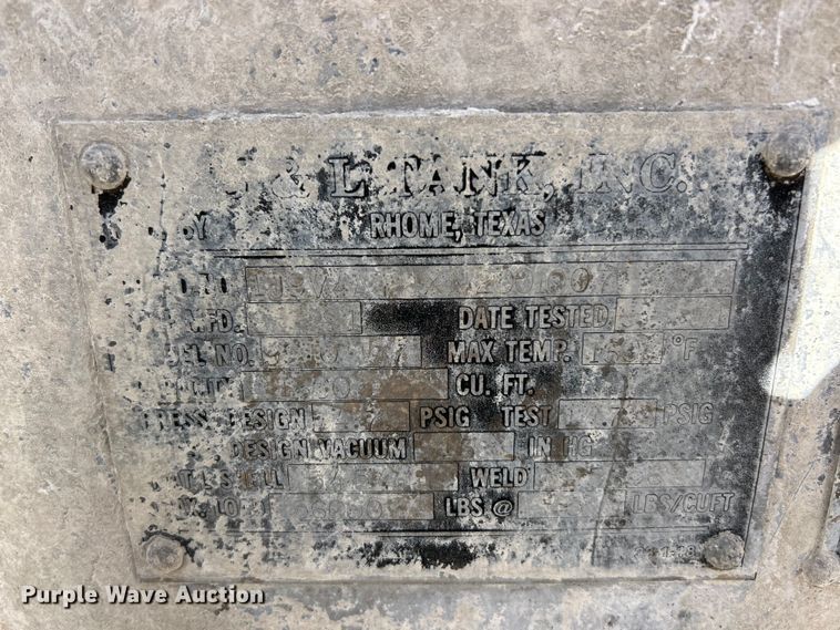 image for item ET6626 1992 J&L Tank pneumatic dry bulk trailer