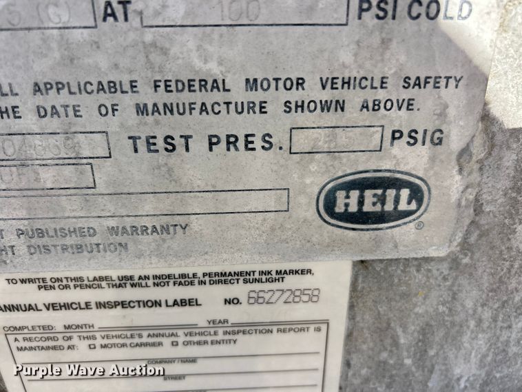 image for item ET6627 1997 Heil Tanker pneumatic dry bulk trailer