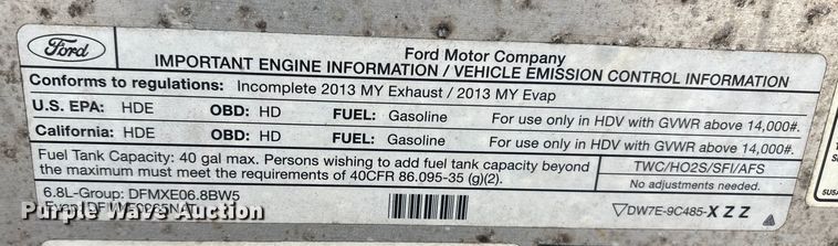 image for item ET8613 2013 Ford F59 delivery truck