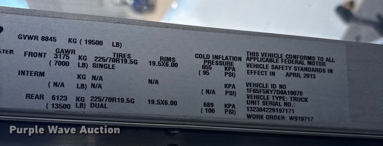 image for item ET8613 2013 Ford F59 delivery truck