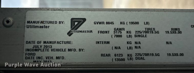 image for item ET8614 2013 Ford F59 delivery truck