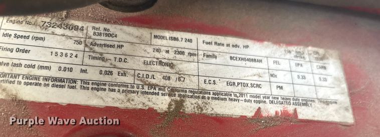 image for item ET8615 2011 Ford F750 Super Duty XL utility / service truck