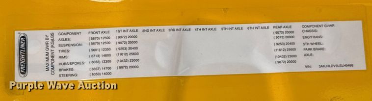 image for item EU5192 2020 Freightliner  Cascadia 126 semi truck