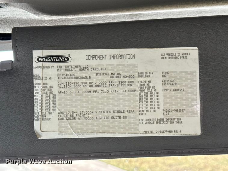 image for item EU5389 2008 Freightliner Business Class M2 Crew Cab flatbed truck